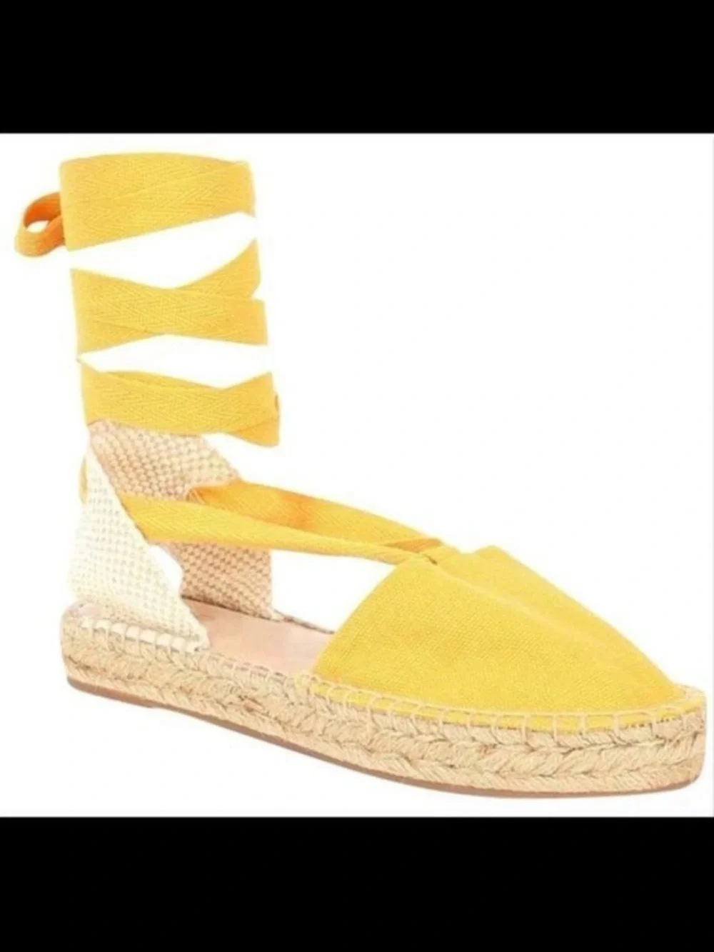ALDO Seniorita wrap tie espadrilles in yellow | size 6.5
